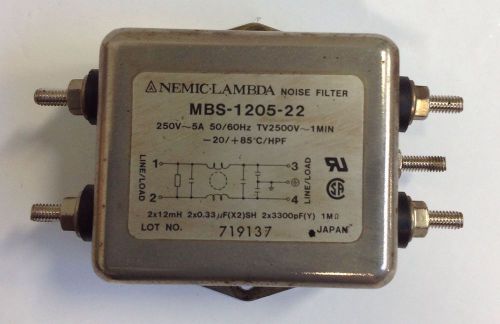 Nemic/lambda * noise filter *  mbs-1205-22 for sale