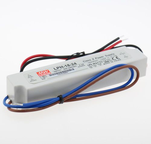 Mw meanwell lph-18-24 led driver 18w 24v ul ce listed ip67 -new for sale