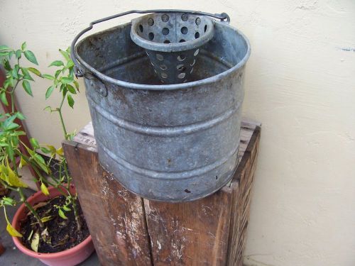 Vintage Galvanized Metal Mop Bucket