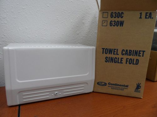 Continental Single Fold Towel Cabinet 630W White