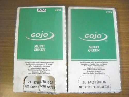 2 boxes gojo multi green 67 fluid oz 2l hand soap petroleum free 7265 for sale