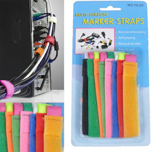 8PCs Cable &amp; Power Wire Management Marker Straps Ties