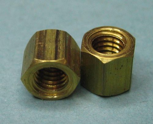28 - pieces brass nut spacer standoff 1/4&#034;-long 1/4&#034;-hex 10-32 threads for sale