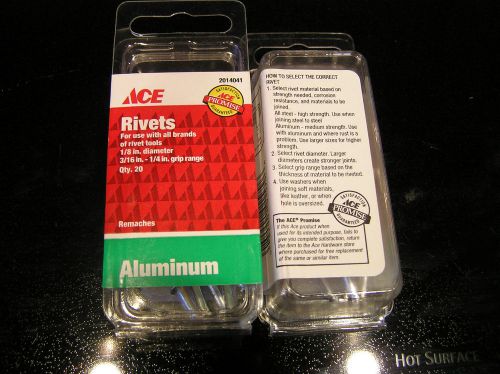 NEW ACE HARDWARE POP RIVETS 1/8&#034;DIA. 3/16&#034; PACK OF 20 #2014041
