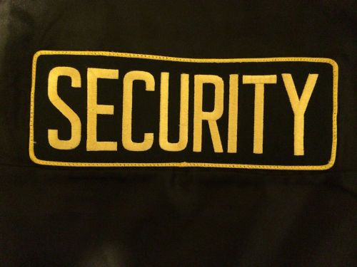 Private Security Back Jacket Shirt Emblem Patch Chevron Badge 11&#034;X4&#034; Gold/Black