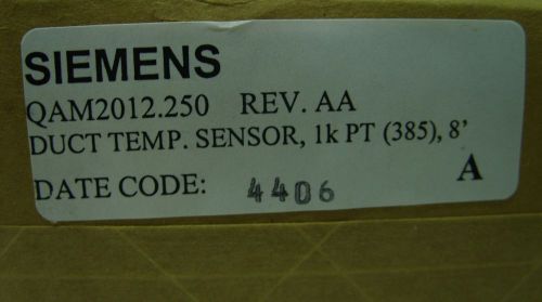 SIEMENS - DUCT TEMPERATURE AVERAGING SENSOR - 1K PT  8&#034; - QAM2012.250  *NEW*