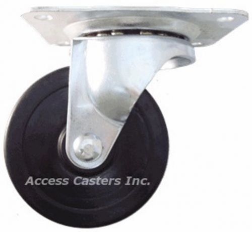 3puhrs 3&#034; x 1-1/4&#034; swivel plate caster, hard rubber wheel, 220 lbs capacity for sale