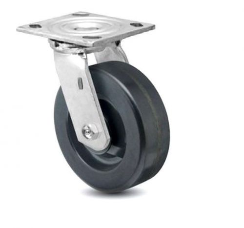 Set of 4 phenolic  plate casters with 6&#034; x 2&#034; wheel, 1000# cap 7-1/2&#034; oh for sale