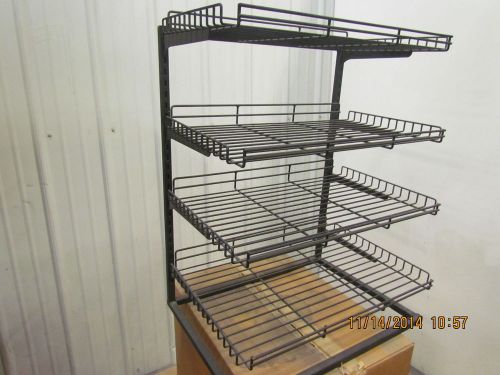 4-tier adjustable shelf wire frame shelving tray rack display stand23x30x17&#034; for sale