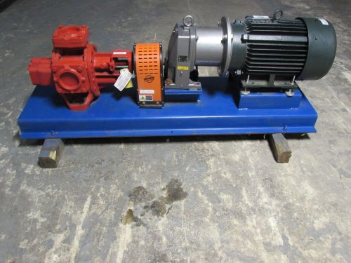 Roper 3758 hbfrv self priming positive gear pump w/ reducer &amp; 25 h.p. motor new for sale