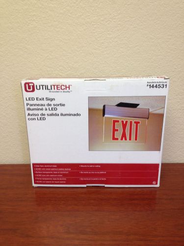 UTILITECH 144531 CLEAR BACK RED LED EXIT SIGN