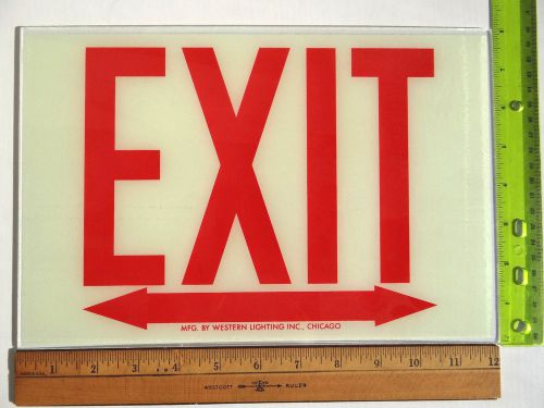 Exit Sign Replacement Glass Sz. 12 x 8  double arrow