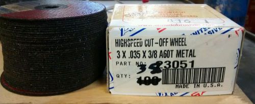 UAB 23051 High Speed Cut Off Wheel Grinding Wheel 3x.035x3/8&#034; A60T Metal 38pk
