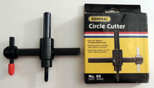 New nip general tools circle cutter #55 (1-3/4&#034; to 7-7/8&#034; circle) 21012 hole for sale
