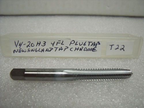 1/4”-20 tap gh3 4 flute plug tap chrome new england tap hss usa – new -t22 for sale