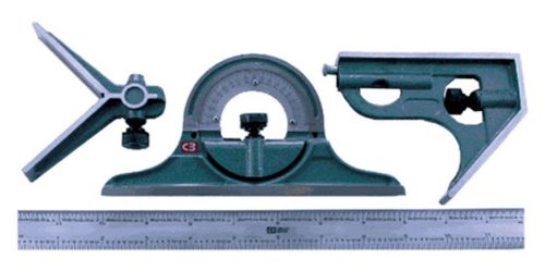 4pc combination square/protractor set w/12&#034;rule, center gage chicago brand 50213 for sale