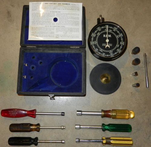 Machinist lot: collets + tachometer + nut drivers for sale