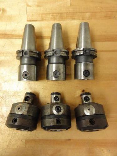 (3) cat40 abs50 tool holders (3) abs50 adjustable boring heads cnc haas komet for sale