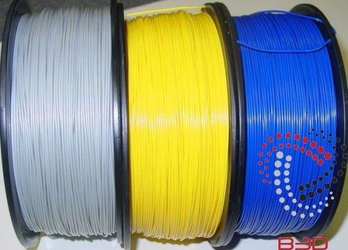 1.75 mm Filament 4 3D Printer. ABS YELLOW,BLUE, AND GRAY BUNDLE SPOOLS