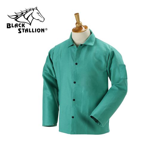 Revco Black Stallion F9-30C-2XL 9oz. 30&#034; Cotton Fr Green Welding Jacket  2X-L
