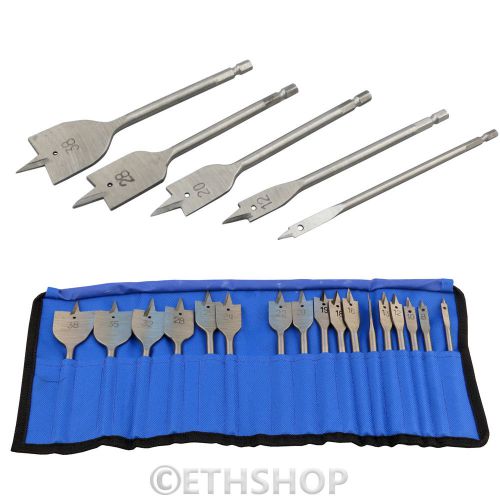 17 pcs 6mm-38mm flat spade drill bet set hole cutter borer for wood timber for sale