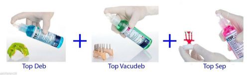 3 DENTAL Lab Product -Top Deb Debubblizer 250ml+Top Vacudeb 250ml+Top Sep 250ml