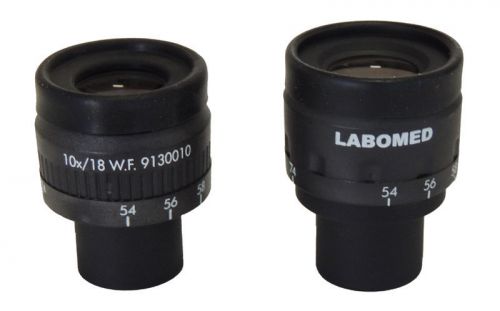 NEW Pair Labomed Microscope 10X/18mm WF Eyepiece Eyeguard Focusable 9130010/ QTY
