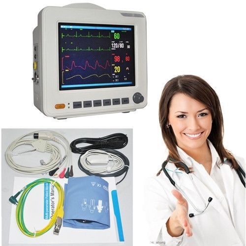 Sale 8-inch icu ccu 6-parameter patient monitor nibp spo2 ecg temp resp pr-9000d for sale