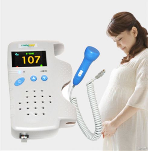 Listen to Baby Fetal Doppler 3MHz Color LCD Light w Heart Beat Waveform