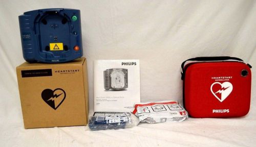 Philips heartstart onsite aed defibrillator hs1 kit with pads, case m5066a-aba for sale