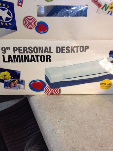 Gbc 9&#034; personal desktop laminator new in box laminate photos. certificates, id for sale