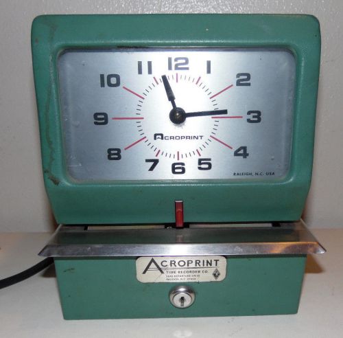 ACROPRINT 150NR4 Time Clock - Works Perfectly!