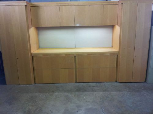 Credenza beautiful  executive set  spacious cabinets 132&#034; x 75&#034; for sale