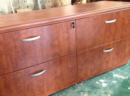 Belmont Brown Cherry Executive Office Lateral 4 Drawer File/Filing Credenza
