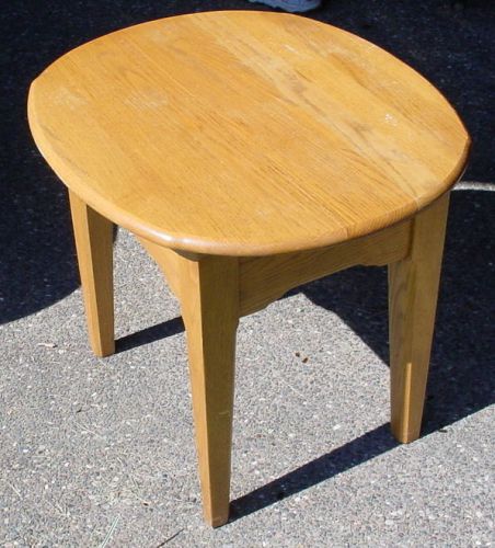 Solid Wood Night Stand End Table Oval Top Drawer