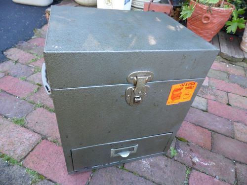 File Check Storage Cabinet Vintage Steel Compartment Drawer 15&#034; High Keys