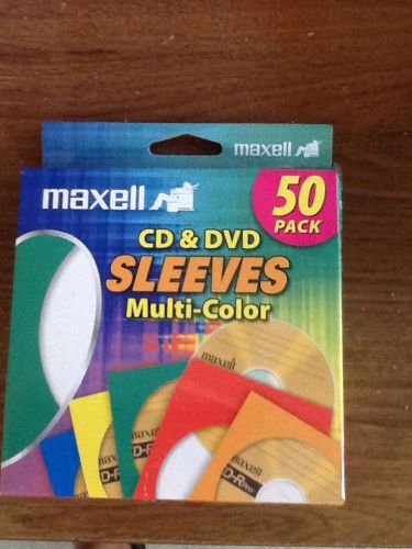 100 MAXELL 190132-CD403 CD/DVD/GAMES/DATA STORAGE SLEEVES MULTI-COLOR 50 PACK X2