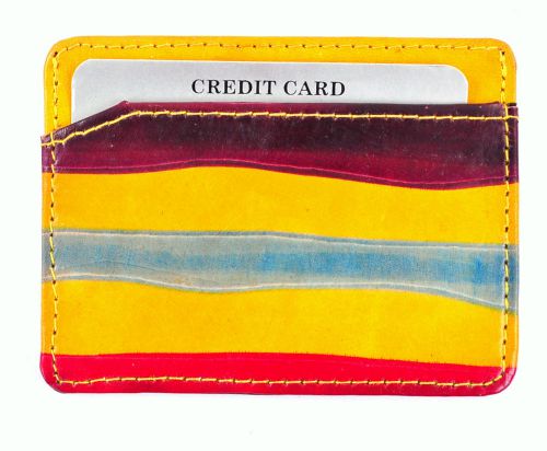 Handmade slim Genuine leather wallet ID  credit card case holder