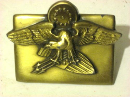 Vintage american eagle emblem metal paper holding clamp clip. for sale