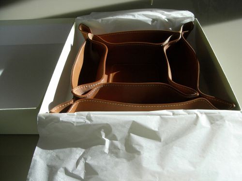 Set of 2 Rolex brown dealer shop leather trays in Box - store your Daytona!