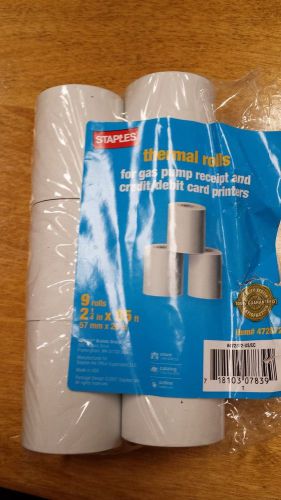 6 Thermal rolls for gas pump or credit card machine. 2 1/4 in x 85 ft.