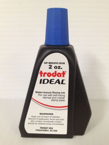 2 oz!!! BLUE Trodat / Ideal Rubber Stamp Refill Ink (for stamps &amp; stamp pads)