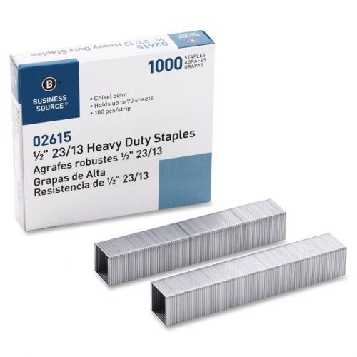 Business Source Heavy-duty Staples - 100 Per Strip - 0.50&#034; Leg - (bsn02615)