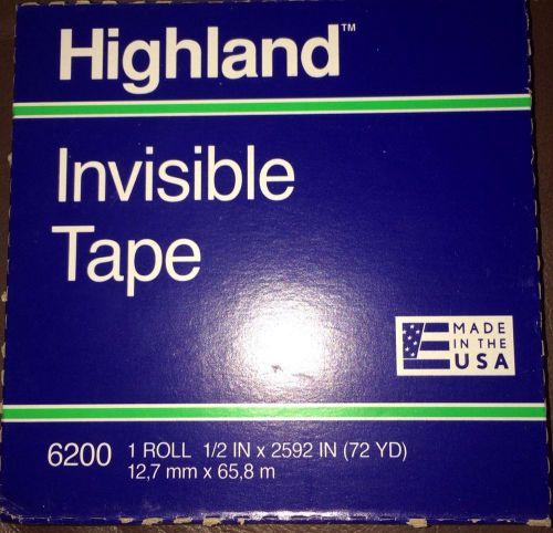 *BRAND NEW* Highland 6200 Invisible Tape 1/2 in. x 2592, 6 Pack!!