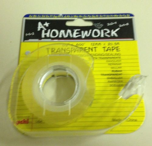 (Wholesale Lot) A+ Homework Transparent Tape 1/2&#034; x 800&#034; (Set of 50)