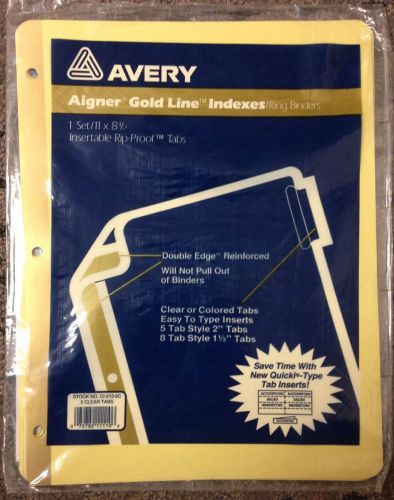 *Lot of 3* Avery Aigner Gold Line Indexes Ring Binders -5 X-Clear Tabs-CI-213-5C