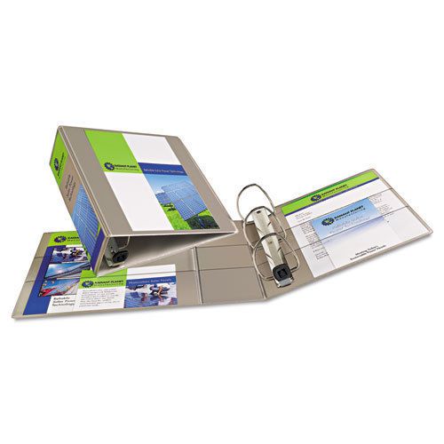 Heavy-Duty View Binder with One Touch EZD Rings, 4&#034; Capacity, Sand