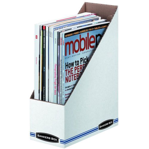 Corrugated Magazine File Holder Bankers Box Storage Letter 12 Pack Office Shelf