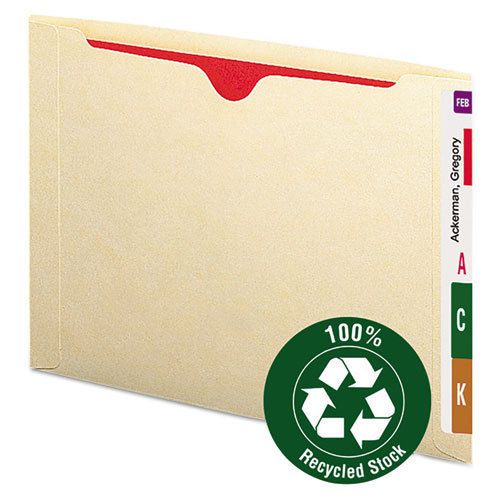 Recycled End Tab Flat File Jacket, Letter, Manila, 50/Box