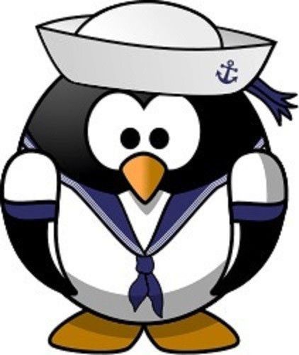 30 Custom Sailor Penguin Personalized Address Labels